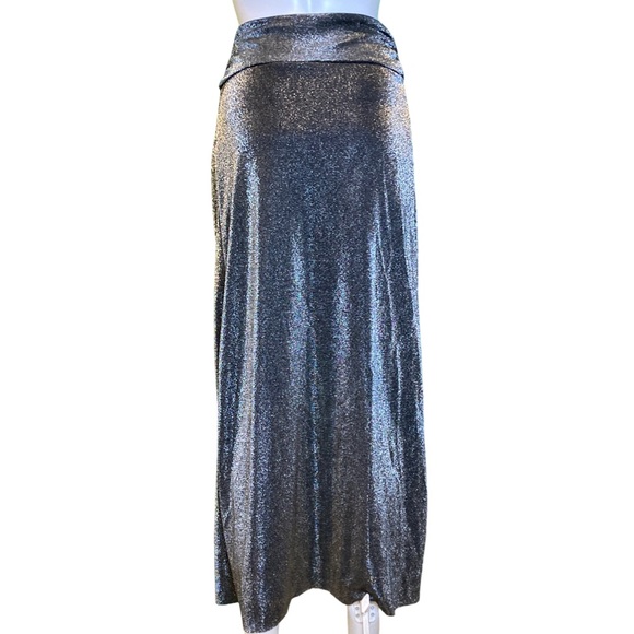 NWT All Saints Black Silver Sami Metallic Skirt - Sz 6 - Picture 4 of 7